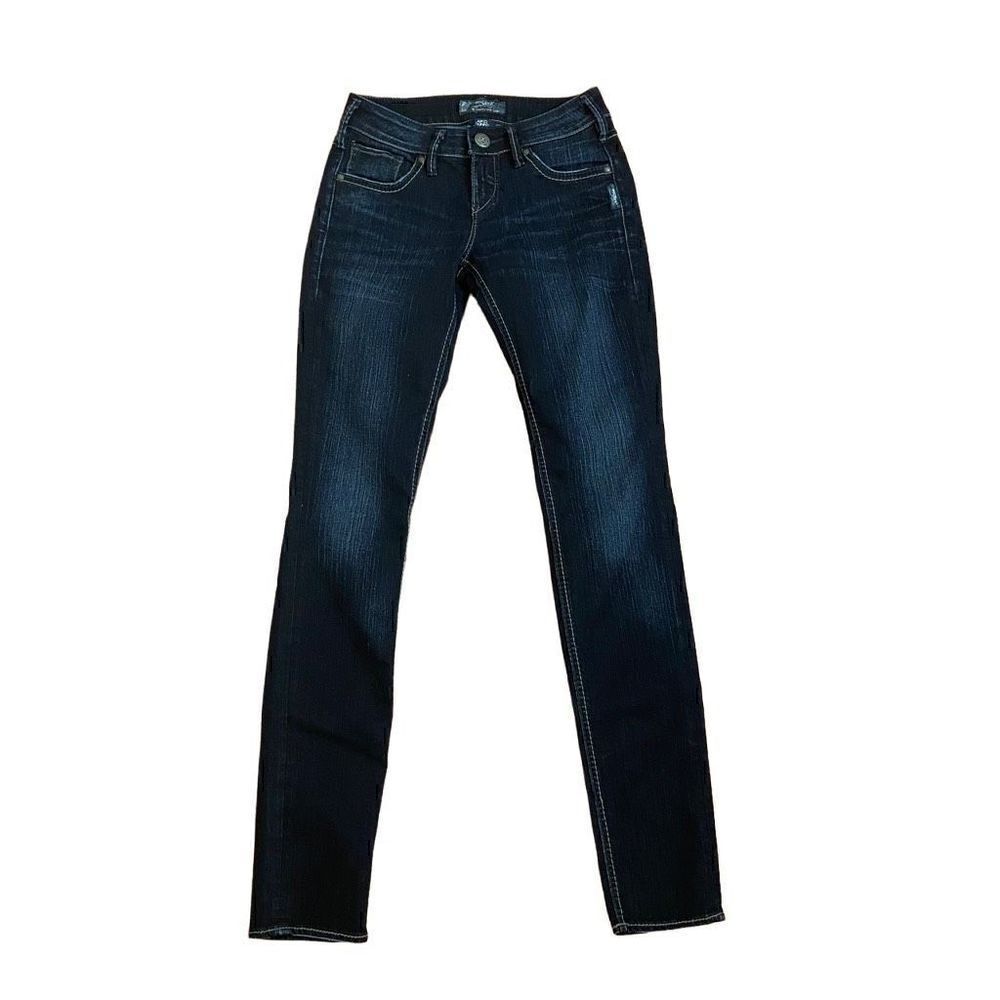 Silver Aiko Skinny Jeans Dark Wash Size 25 x 33
